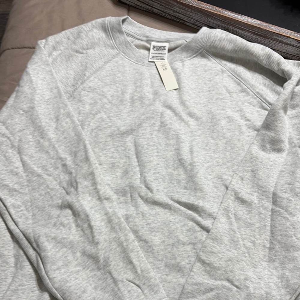 PINK Victoria's Secret Gray Heathered Crewneck Sweater